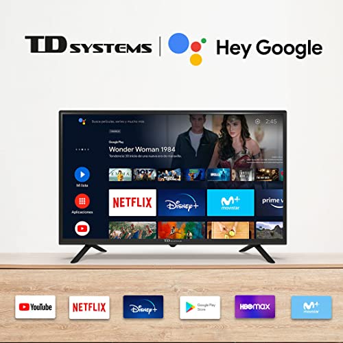 TD Systems - Smart TV Hey Google Official Assistant - Televisores 32 Pulgadas, Control por Voz, Chromecast, 2X HDMI, USB. 3 años de garantía - K32DLC16GLE